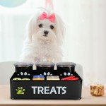Metal Dog Treat Canister with Three Jars