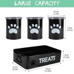 Metal Dog Treat Canister with Three Jars
