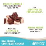Raw Paws Frozen Beef Heart Treats for Dogs