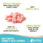 Raw Paws Frozen Turkey Breast Chunks for Pets