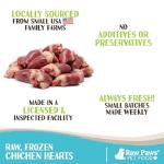 Frozen Raw Chicken Hearts for Dogs & Cats
