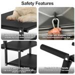 PetRuna Extra Wide Dog Stairs for Car, Foldable Dog Ramp for Car with Non-Slip Surface, Portable Dog Stairs Lightweight Dog Steps for Cars and SUV, High Beds, Truck, Supports up to 250 lbs, 4 Steps