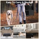 PetRuna Extra Wide Dog Stairs for Car, Foldable Dog Ramp for Car with Non-Slip Surface, Portable Dog Stairs Lightweight Dog Steps for Cars and SUV, High Beds, Truck, Supports up to 250 lbs, 4 Steps