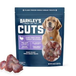 Frozen Raw Turkey Gizzards Dog Treats, 16 Oz