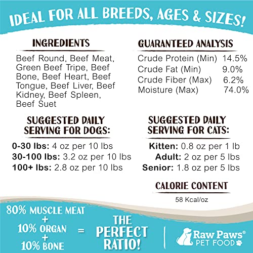 Raw Paws All-Natural Green Beef Tripe Patties