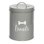 Stylish Metal Pet Treat Jar with Airtight Lid