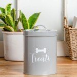 Stylish Metal Pet Treat Jar with Airtight Lid