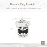Large Ceramic Pet Treat Jar with Lid