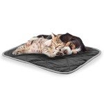 NWK Self Warming Thermal Pet Mat for Dogs and Cats, Body Heat Reflecting Cat Bed Mat, Washable, for Sofa & Crate & Kennel & Car Seat (16’’ X 20’’, Black)