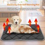 NWK Self Warming Thermal Pet Mat for Dogs and Cats, Body Heat Reflecting Cat Bed Mat, Washable, for Sofa & Crate & Kennel & Car Seat (16’’ X 20’’, Black)