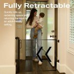 Cumbor Retractable Baby Gate Dog Gate for Stairs Indoor, Extends up to 55" Wide Mesh Dog Gate for Doorways, 34" Tall Safety Dog Gates for The House, Easy to Use Pet Gate for Stairway & Ourdoors, Black