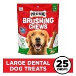 Milk-Bone Original Brushing Chews 25 Large Daily Dental Dog Treats Scrubbing Action Helps Clean Teeth