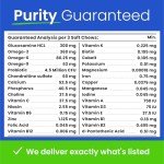 BARK&SPARK Multivitamin Chewable Treats for Dogs - Glucosamine Chondroitin for Joint Support + Omega for Skin & Coat + Probiotics - Multi Vitamin for Dogs Health - Dog Vitamins and Supplements