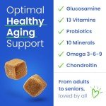 BARK&SPARK Multivitamin Chewable Treats for Dogs - Glucosamine Chondroitin for Joint Support + Omega for Skin & Coat + Probiotics - Multi Vitamin for Dogs Health - Dog Vitamins and Supplements