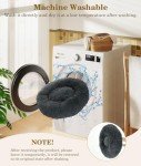 VavoPaw Round Dog Bed for Small Dogs, Donut Cuddler Plush Cat Calming Bed with Machine Washable, Non-Slip Fluffy Dog & Cat Calming Cushion Bed for Joint-Relief and Sleep Improvement, M Size, Dark Grey