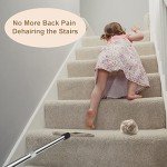 47“ Adjustable Long Handle Carpet Rake Pet Hair Remover, Reusable Large Metal Lint Remover Brush for Embedded Fur Removal from Low Pile Rugs Stairs, Carpet Brush Scraper Dog Cat Hair Remover Broom