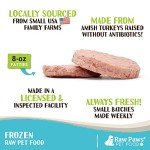 Raw Paws Signature Blend Pet Food for Dogs & Cats - Turkey Recipe - 8-oz Patties, 20-lb - Made in USA Small-Batch Raw Frozen Dog Food - Frozen Raw Cat Food - Raw Food for Dogs - Raw Diet Dog Food