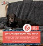 Rocky and Snowball Waterproof Dog Blankets for Large Dogs Washable - Sherpa Dog Blanket for Bed, Pet Covers for Couches and Sofas, Cars, 40x60 - Dark Grey