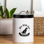 Park Life Designs - Metal Pet Treat Jar with Airtight Lid for Dogs, Cats, Puppies and More, Chic Kitchen Countertop Container for Cookies, Biscuits and Treats (Amore, 2.25 Qt)
