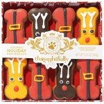 Thoughtfully Pets, Holiday Dog Gourmet Cookies Gift Set, Hand Decorated and Human Grade Ingredients, Crunchy Dog Biscuit Variety Pack Includes Bone Shaped Holiday Themes, 8 Piece Set