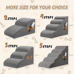Romrol Dog Stairs Ramp for Beds Couches, Extra Wide Pet Steps with Durable Non-Slip Waterproof Fabric Cover, Dog Slope Stairs for Small Dogs and Cats or Pets Friendly, 3-Tiers