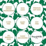 Thoughtfully Pets, Holiday Dog Gourmet Cookies Gift Set, Hand Decorated and Human Grade Ingredients, Crunchy Dog Biscuit Variety Pack Includes Bone Shaped Holiday Themes, 8 Piece Set