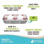 Raw Paws Signature Blend Pet Food for Dogs & Cats - Beef Recipe, 1-lb Rolls (20 Pack) - Fresh Pet Food Made in USA, Grass-Fed Beef Dog Food Log, Natural Dog Food Rolls, Raw Frozen Dog Food & Cat Food