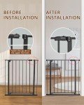 InnoTruth 28.9-42.1" Wide Baby Gate for Stairs, 30" Tall Dog Gates for Doorways Expandable One-Hand Open, Easy Walk Through Dual Lock Metal Pet Gates for Dogs, Black-Family & Mom's Choice Award Winner