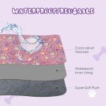 YUEPET Waterproof Dog Blankets, 2 Pack Washable Dog Blankets for Bed Couch Sofa Protector Fleece Flannel Puppy Blanket Soft Plush Reversible Throw Blanket for Small Dogs Puppy Cat 23"×16"(Purple+Pink)