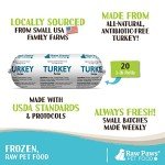 Raw Paws Signature Blend Pet Food for Dogs & Cats - Turkey Recipe, 1-lb Rolls (20 Pack) - Made in USA Frozen Turkey Roll Dog Food - Log Dog Food - Refrigerated Dog Food - Raw Frozen Food for Dogs