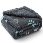 Luciphia Waterproof Pet Blankets for Couch Sofa Bed Cover Liquid Pee Proof Washable Soft Fluffy Large Dog Blanket Reversible Furniture Protection Grey Paw Thicken Small（40" x 28"）