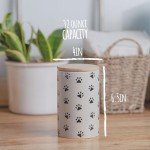 Park Life Designs - Ceramic Pet Treat Jar with Airtight Lid for Dogs, Cats, Puppies and More, Chic Kitchen Countertop Container for Cookies, Biscuits and Treats (Pawz Grey, 1 Qt)