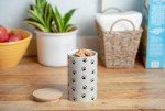 Park Life Designs - Ceramic Pet Treat Jar with Airtight Lid for Dogs, Cats, Puppies and More, Chic Kitchen Countertop Container for Cookies, Biscuits and Treats (Pawz Grey, 1 Qt)