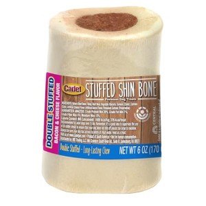 Cadet Double Stuffed Shin Bone - Highly Digestible, High Protein, Long-Lasting Dog Chew Bone for Aggressive Chewers, Supports Dental Health, - Bacon & Cheese Flavor, Small (1 Count)
