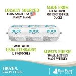 Raw Paws Signature Blend Pet Food for Dogs & Cats - Duck Recipe, 3-lb Rolls (6 Pack) - Fresh Pet Food Made in USA - Natural Dog Food Rolls - Raw Frozen Duck Dog Food - Raw Dog Food & Cat Food