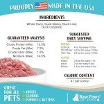 Raw Paws Signature Blend Pet Food for Dogs & Cats - Duck Recipe, 3-lb Rolls (6 Pack) - Fresh Pet Food Made in USA - Natural Dog Food Rolls - Raw Frozen Duck Dog Food - Raw Dog Food & Cat Food