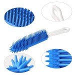 2 Pack Pet Hair Remover Rubber Portable Fluff Cleaner for Carpet Clothes Furniture Sofa Leather Car Seat Also Used as Dog Cat Bath Brush with Massage Effect (Green + Blue)