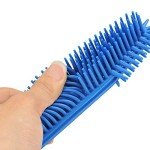 2 Pack Pet Hair Remover Rubber Portable Fluff Cleaner for Carpet Clothes Furniture Sofa Leather Car Seat Also Used as Dog Cat Bath Brush with Massage Effect (Green + Blue)