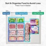 iSPECLE Dog Food Storage Containers - 4 Pack Stackable Pet Food Container for 5 to 7 Cu.Ft Chest Freezer Sort Frozen Raw Food, Chest Freezer Organizer Bins Easy Get Food Better Ventilation, White