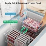 iSPECLE Dog Food Storage Containers - 4 Pack Stackable Pet Food Container for 5 to 7 Cu.Ft Chest Freezer Sort Frozen Raw Food, Chest Freezer Organizer Bins Easy Get Food Better Ventilation, White