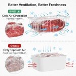 iSPECLE Dog Food Storage Containers - 4 Pack Stackable Pet Food Container for 5 to 7 Cu.Ft Chest Freezer Sort Frozen Raw Food, Chest Freezer Organizer Bins Easy Get Food Better Ventilation, White