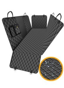 fidozen Waterproof Dog Car Seat Cover for Back Seat – Large Hammock & Door Protector with Bonus Belt | Pet Blanket, Bed, Carrier & Travel Accessory for Cars, Trucks, SUVs | Essential Gift & Supply