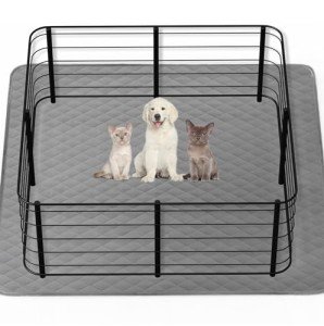 SOLOSHINE Washable Puppy Dog Pee Pad, 34" X52" Extra Large, Waterproof Whelping Training Mat for Playpen, Crate, Potty, Floor, Bed and Sofa, Washable Pet Pads for Dogs