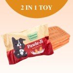 Pawle Ji DesiPups Indian Desi Dog Plush Chew Toy | 2-in-1 Design with Squeaker and Crinkle for Small, Medium and Large Dogs, Machine Washable Cookie Biscuit Treat