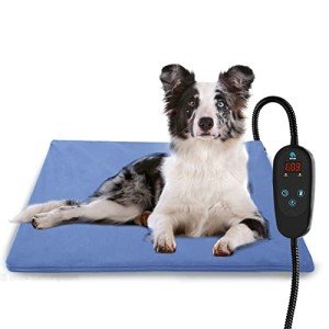2024 Newest Pet Heating Pad Temperature Adjustment Dog Heating Pad Anti-bite Puppy Heating Pad with Timer Cat Heating Pad Indoor Waterproof Pet Warming Pad Electric Heated Bed Mat Dog