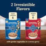 Blue Buffalo Delectables Natural Wet Dog Food Toppers Variety Pack, Tasty Chicken & Hearty Beef, Cuts in Gravy, 3-oz. (12 Pouches, 6 of Each Flavor)