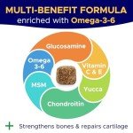 GOODGROWLIES Mobility Glucosamine Treats for Dogs - Advanced Hip & Joint Supplement w/Omega-3, Chondroitin, MSM - Made in USA - Joint Pain Relief - Hip & Joint Care - 120ct