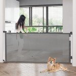 HBlife 34" Tall 118" Extra Wide Retractable Baby & Dog Gates, Safety Baby Gates for Doorways & Stairs, Retractable Dog Gate Pet Gate Indoor & Outdoor, Grey