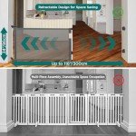 HBlife 34" Tall 118" Extra Wide Retractable Baby & Dog Gates, Safety Baby Gates for Doorways & Stairs, Retractable Dog Gate Pet Gate Indoor & Outdoor, Grey