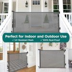 HBlife 34" Tall 118" Extra Wide Retractable Baby & Dog Gates, Safety Baby Gates for Doorways & Stairs, Retractable Dog Gate Pet Gate Indoor & Outdoor, Grey